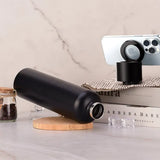 Vacuum Insulated Water Bottle with Phone Holder – Stainless Steel Thermal Flask