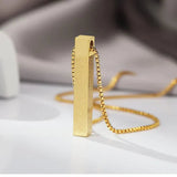 Islamic Ayat ul Kursi Bar Pendant Necklace – Elegant Islamic Jewelry